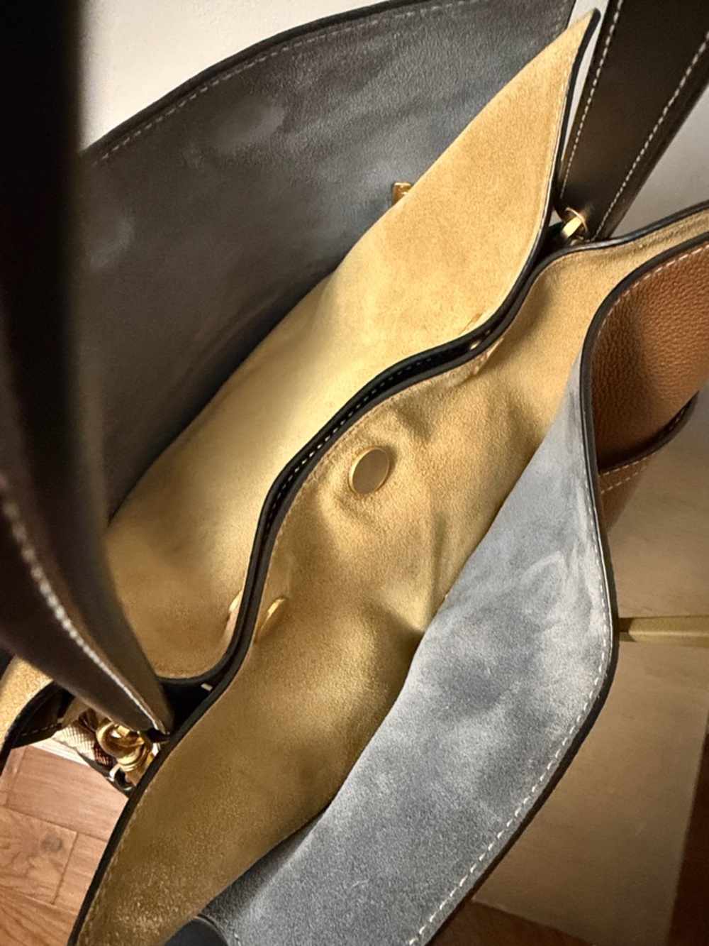 Tory Burch Lee Radziwill Leather and Suede Double bag - Picture 7 of 12